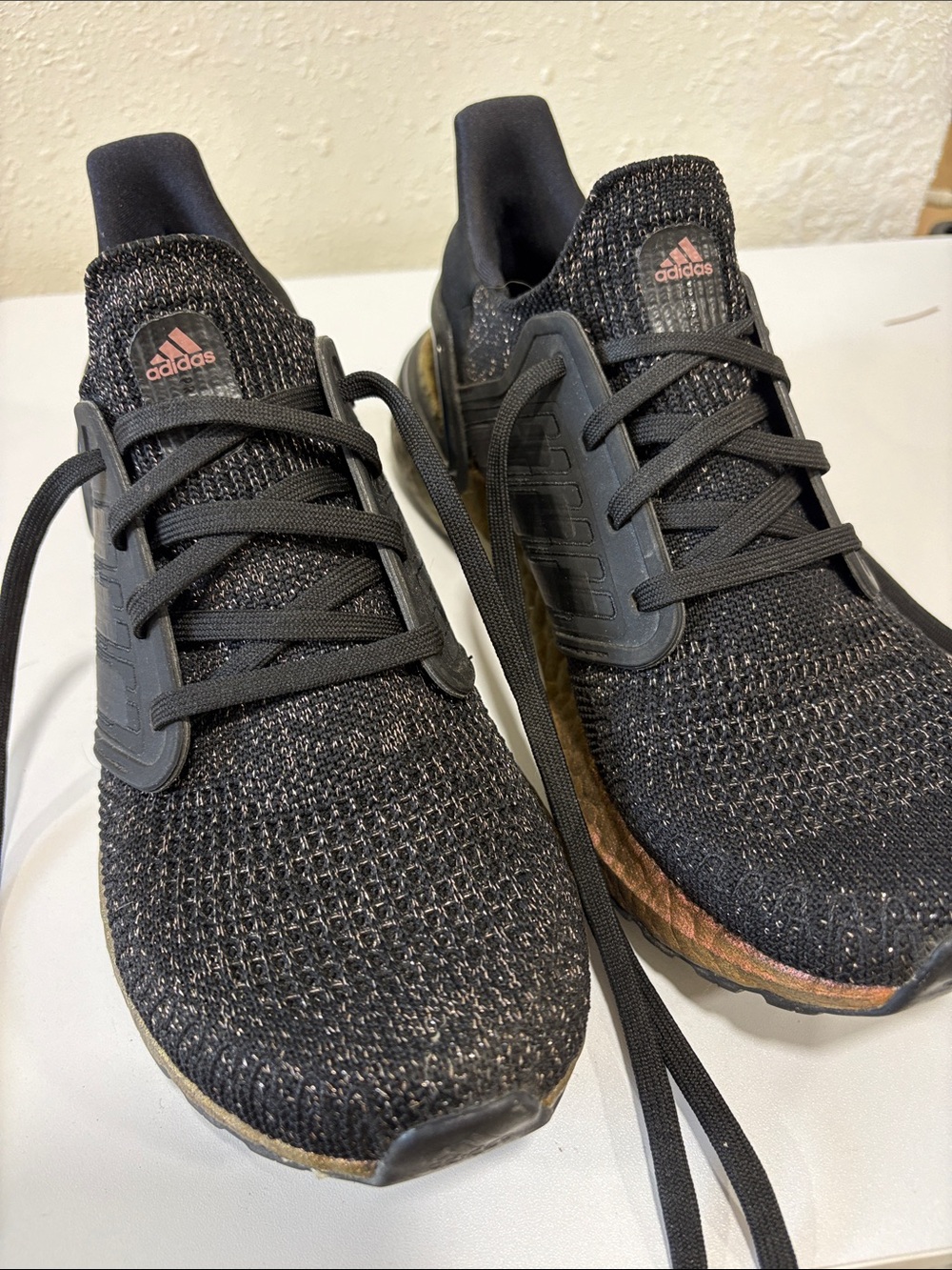 adidas Women's Ultraboost Black Knit Sneakers with Copper Accents